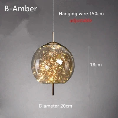 Modern Led Pendant Lamp Glass Ceiling Hanging Lights Fixture Luminaire Chandeliers Lustres Suspension Luminaire Bedroom Decor