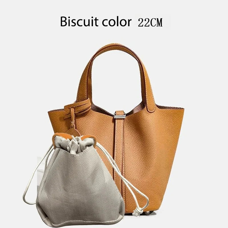 Women Bags Handbags Bucket Bag 18/22 Big Small Fashion Tote Bag Genuine Leather Luxury Quality Designers Lady Hand Bags