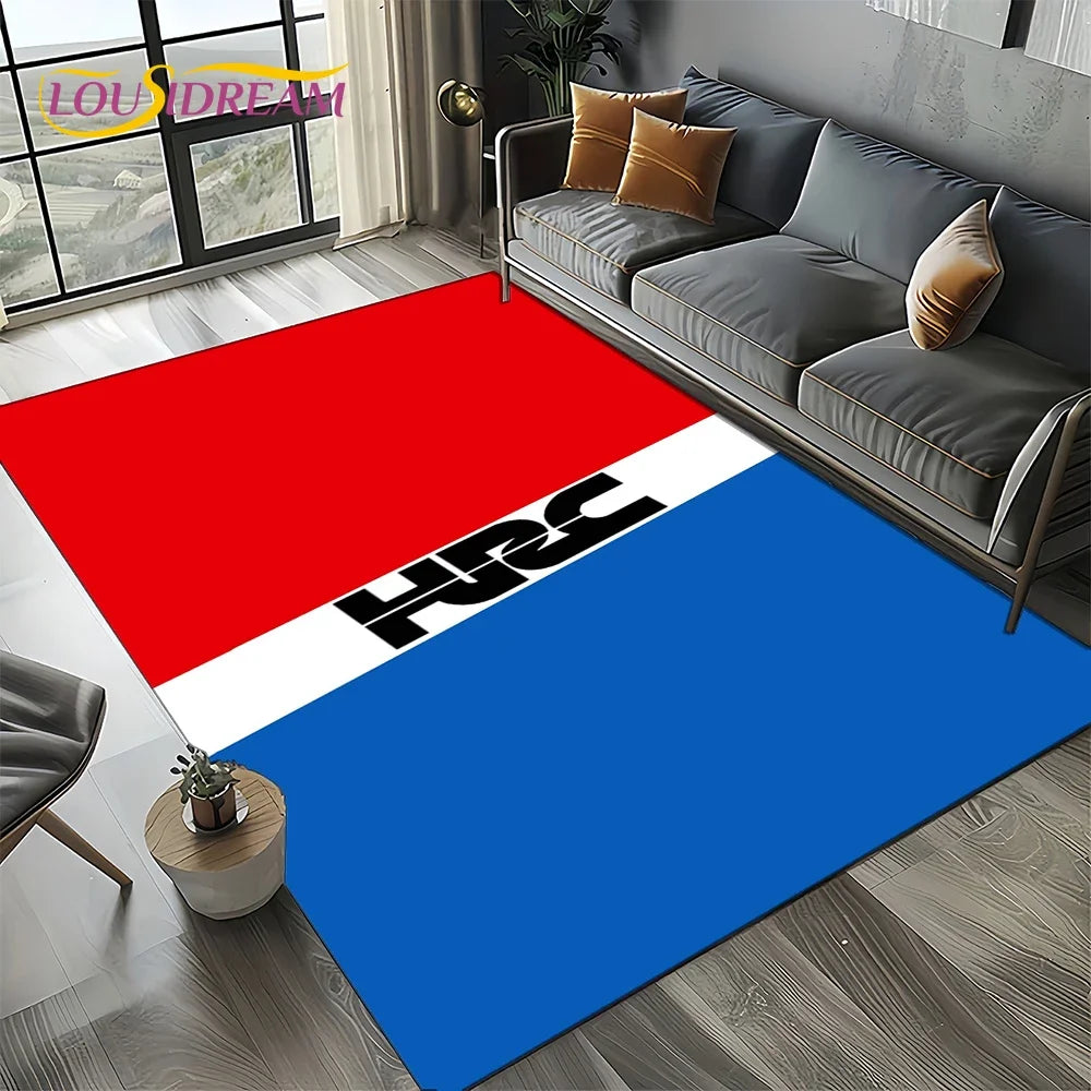 Racing Car H-HONDA HRC Motorcycle Carpet Rug for Living Room Bedroom Home Sofa Decoration,Kids Area Rug Non-slip Floor Mat Gift