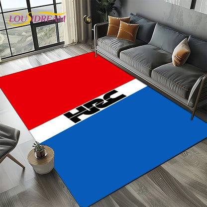 Racing Car H-HONDA HRC Motorcycle Carpet Rug for Living Room Bedroom Home Sofa Decoration,Kids Area Rug Non-slip Floor Mat Gift