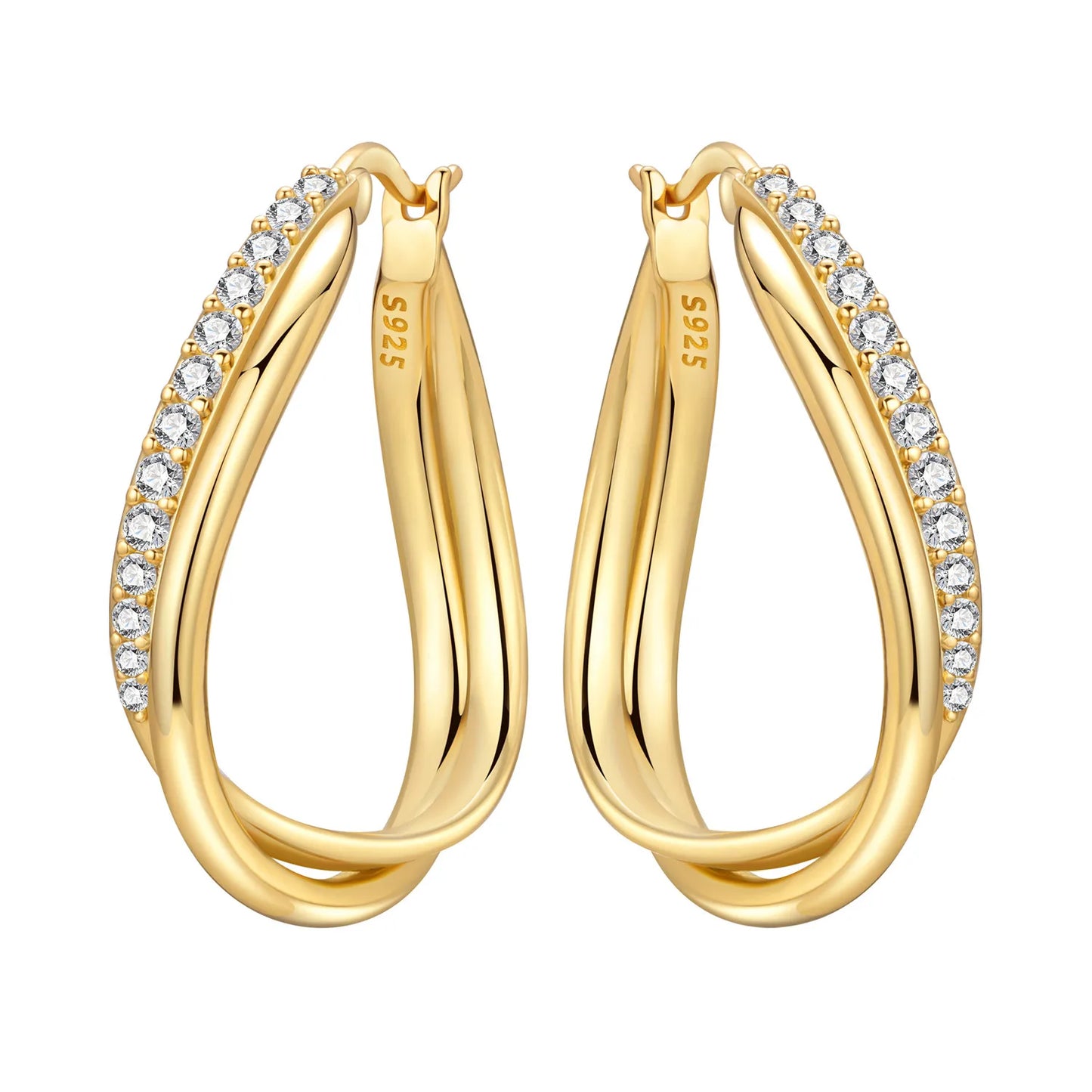 Original 925 Sterling Silver Heart Vintage Luxury Earrings Fashion 18K Gold Hoop Earrings for Women Piercing Jewelry Aretes 2026