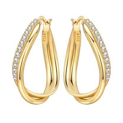 Original 925 Sterling Silver Heart Vintage Luxury Earrings Fashion 18K Gold Hoop Earrings for Women Piercing Jewelry Aretes 2026