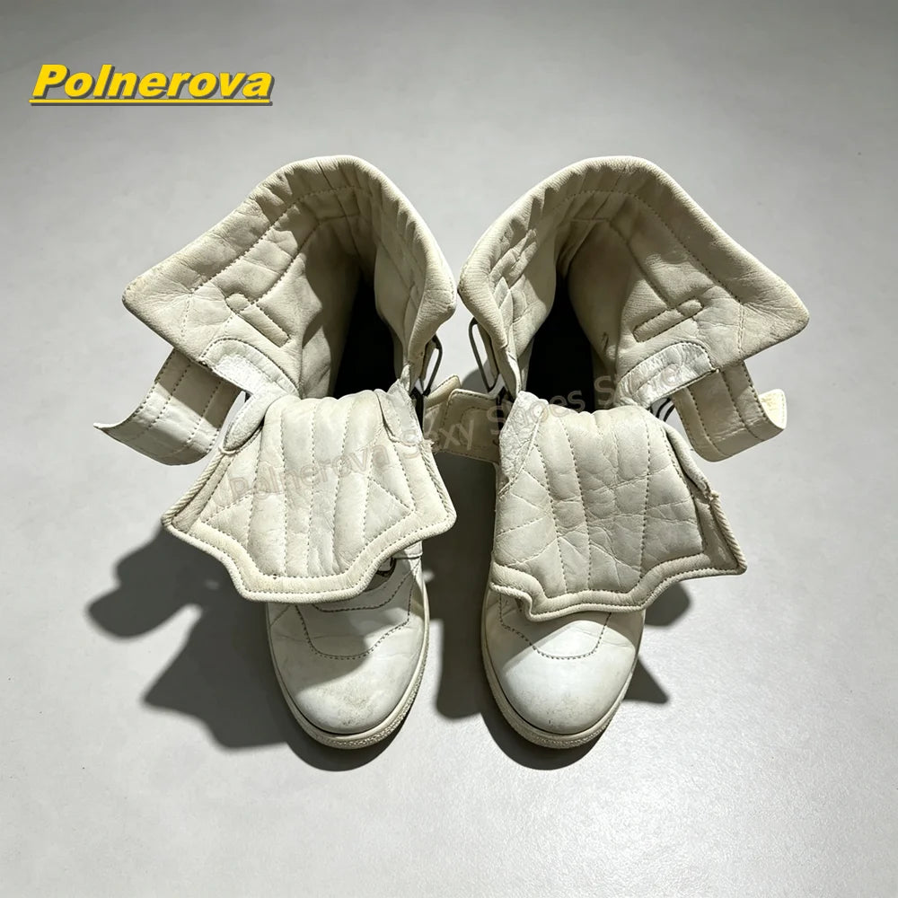 Vintage Hook and Loop Mid Calf Boots Round Toe Chunky Heels Patchwork Casual Booties Street Style Fashion Outfit Autumn 2026