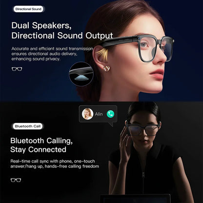 SENBONO NEW Smart Glasses with  800W Piexl Camera AI Translator Sunglasses Bluetooth Call Take Video Smart Glasses for Men Women