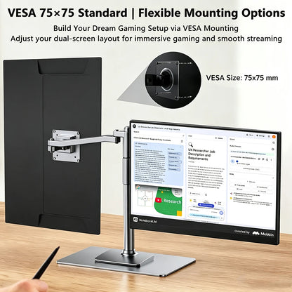 15.6 Inch Portable Monitor 16:9 FHD 1920*1080 Monitor with USB-C HDMI External Second Screen for Mac,Laptop,PC,Switch,PS,Xbox