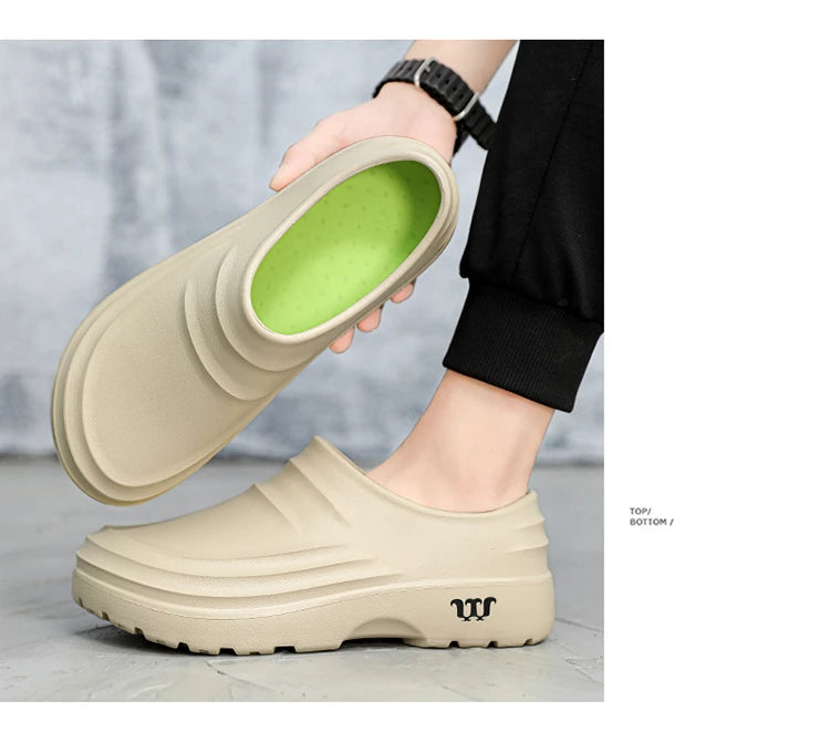 Summer Chef Shoes Anti Slip and Oil Proof Work Shoes Lazy Slippers Casual Trendy Slipper One Step Fashion Garden Shoes For Beach