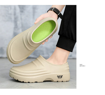 Summer Chef Shoes Anti Slip and Oil Proof Work Shoes Lazy Slippers Casual Trendy Slipper One Step Fashion Garden Shoes For Beach