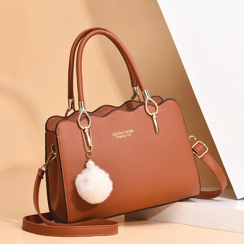 Yogodlns Women Handbags Ladies Large Tote Bag Female Square Shoulder Bags Bolsas Femininas Sac PU Leather Hairball Crossbody Bag