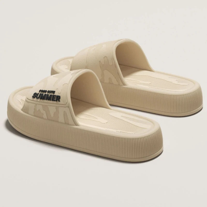 Men Summer Slippers Soft Sole EVA Sandals Non Slip Platform Soft Home Slides Outdoor Beach Shoes Unisex Bathroom Slippers