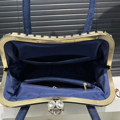 New Fashion Women's Bag Large Capacity Elegant Diamond Shoulder Bag High Quality Denim Crossbody Bag Designer Luxury Handbags