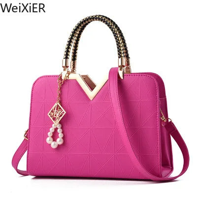 Top-handle Bags Designer Shoulder Bag for Women Fashion Handbags High Quality Unusual Pu Shell Bags Beading Zipper Luxury Brand