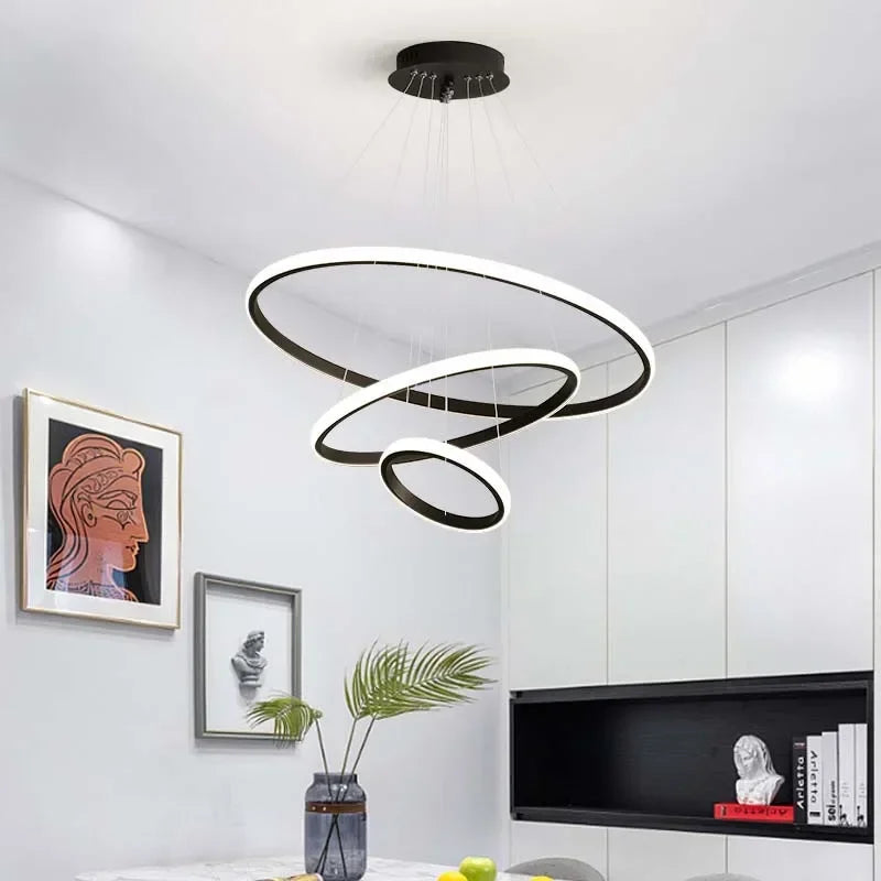 Modern led dining room chandeliers simple ring chandelier living bedroom Lights home indoor lighting decorative Pendant Lamps