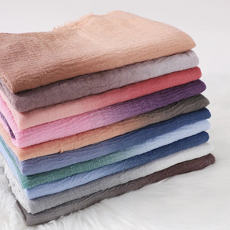 180*90cm Gradient Cotton Linen Women Muslim Hijab Scarf Woman Islamic Arab Shawl Wrap Head Scarves Ready To Wear Headscarf