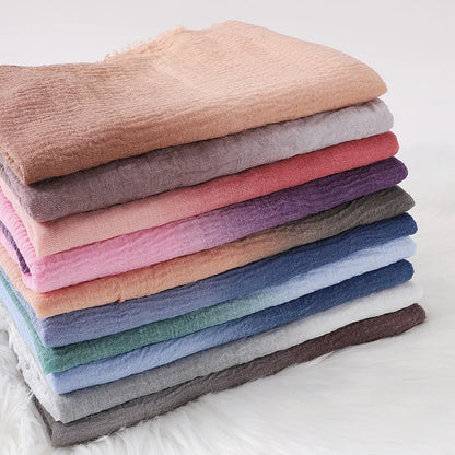 180*90cm Gradient Cotton Linen Women Muslim Hijab Scarf Woman Islamic Arab Shawl Wrap Head Scarves Ready To Wear Headscarf
