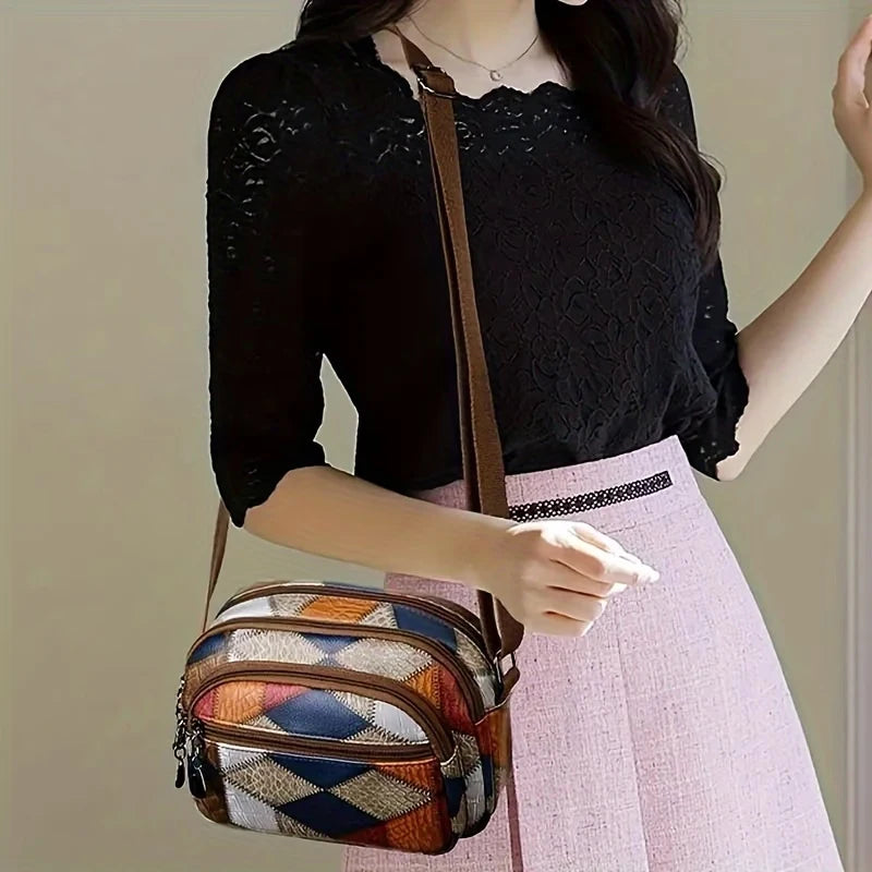 Daily Wear Vintage Check Small Shoulder Crossbody Bag Lightweight Design, Portable Handbag for Ladies Casual Street Matching
