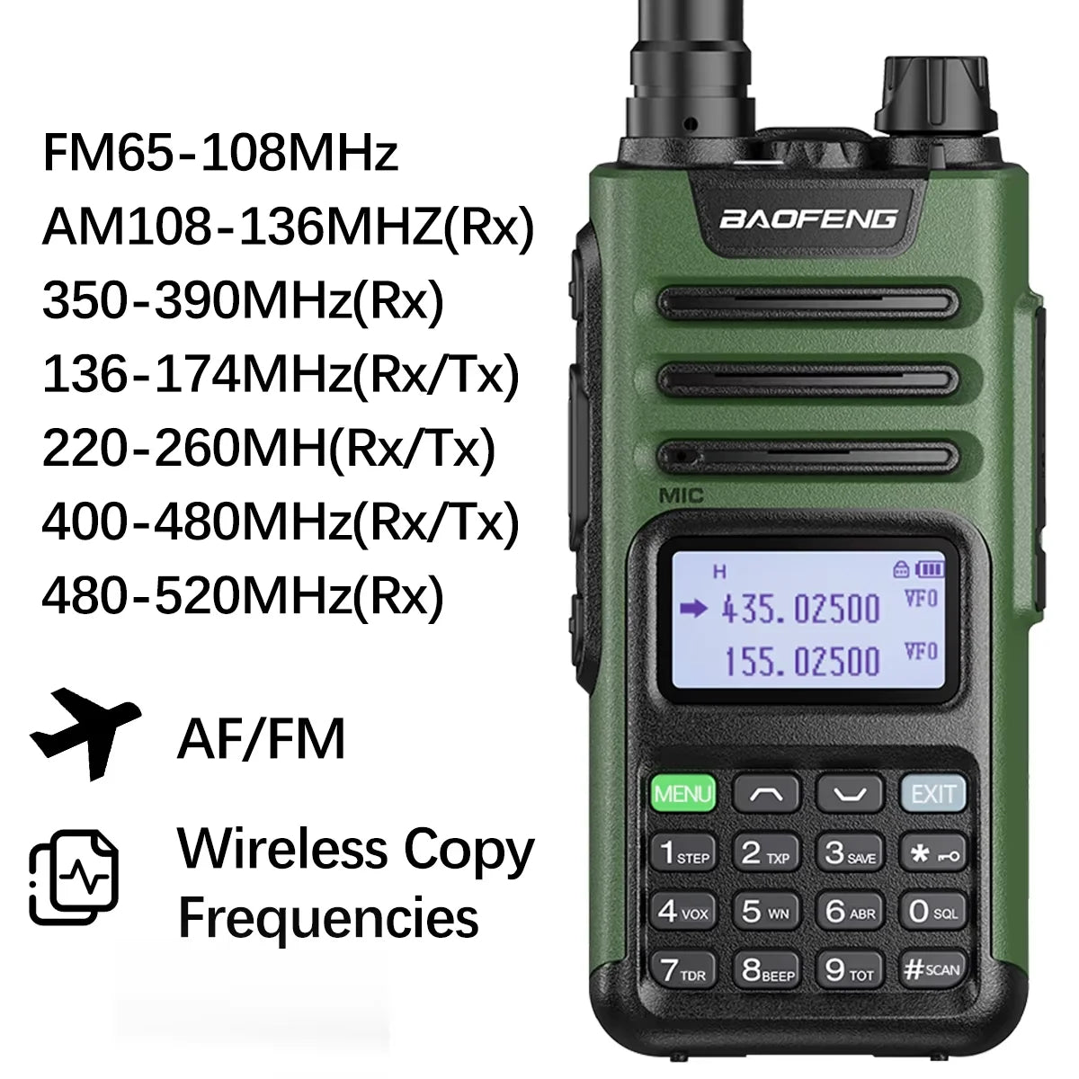 Baofeng M-13 Pro V2 Air Band Walkie Talkie Long Range Wireless Copy Frequency Multi Band NOAA Type-C AM Two Way Radio