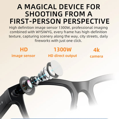 New AI Smart Glasses 13MP HD Camera 1200P Video  Multiple Languages Translation WiFi Sunglasses Bluetooth Call Music Men Women