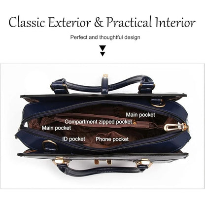 Luxury Brand Crocodile Handbag Women Tote Bag Bright Leather Women Purse Shoulder Bag Female Top-handle Bags Commuting Shopping