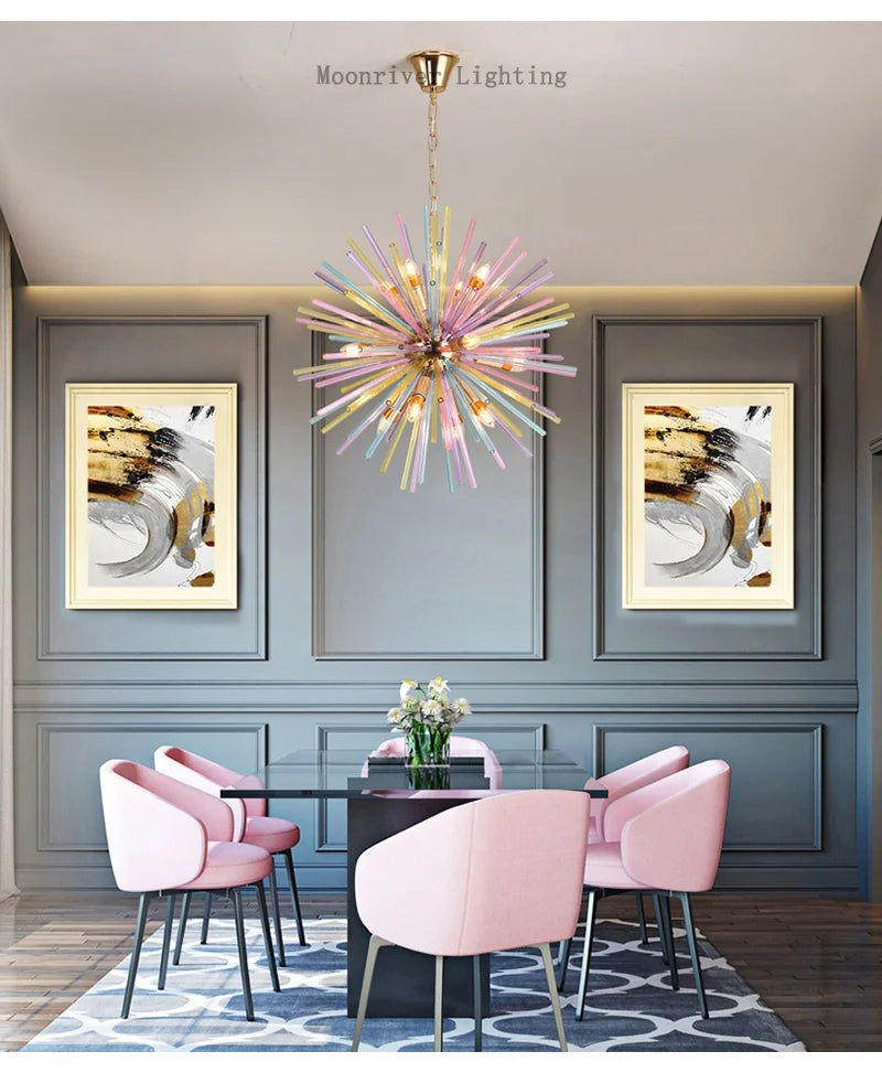 Dandelion Hanging Lamps for Ceiling Personalized Fashion Pendant Lights Modern Creative Colorful Chandelier Loft Kid's Room