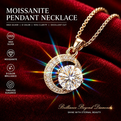 18K Gold Plated 2.0ct VVS1 D Color Moissanite Necklace S925 Sterling Sliver With Certificate Fine Jewelry for Woman Jewelry Gift