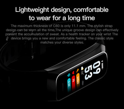 LIGE 1.1 Inch Amoled Heart Rate Monitor Smart Bracelet Wristband Slim Smart Watch Men Women Waterproof  Fitness Tracker Band
