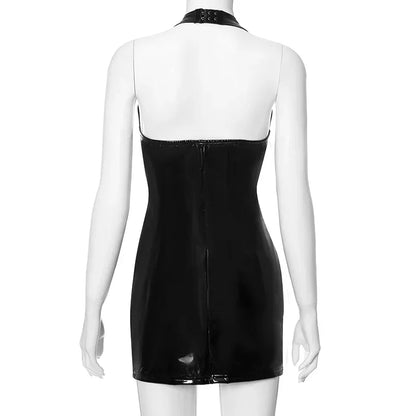 Neck-mounted Bodycon Dress For Women Y2k Clothes V-Neck Vestidos De Mujer Backless One Piece Sexi Night Dress Hot Club Outfit