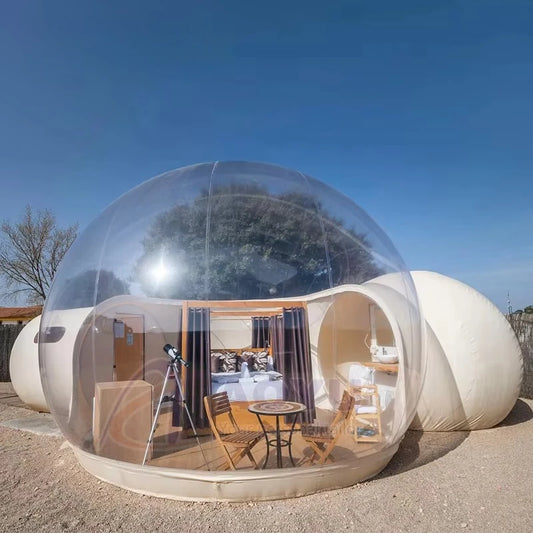 Bubble outdoor geodesic dome transparent luxury tent with bathroom luxury transparent inflatable shell