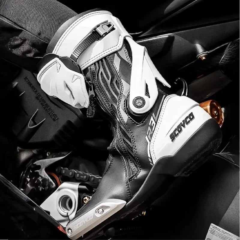 MR003 Knee-High Motorcycle Boots for Men Women Off-Road Highway Riding Durable Anti-Slip Sole Ankle Support All-Terrain Grip