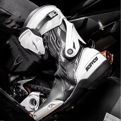 MR003 Knee-High Motorcycle Boots for Men Women Off-Road Highway Riding Durable Anti-Slip Sole Ankle Support All-Terrain Grip