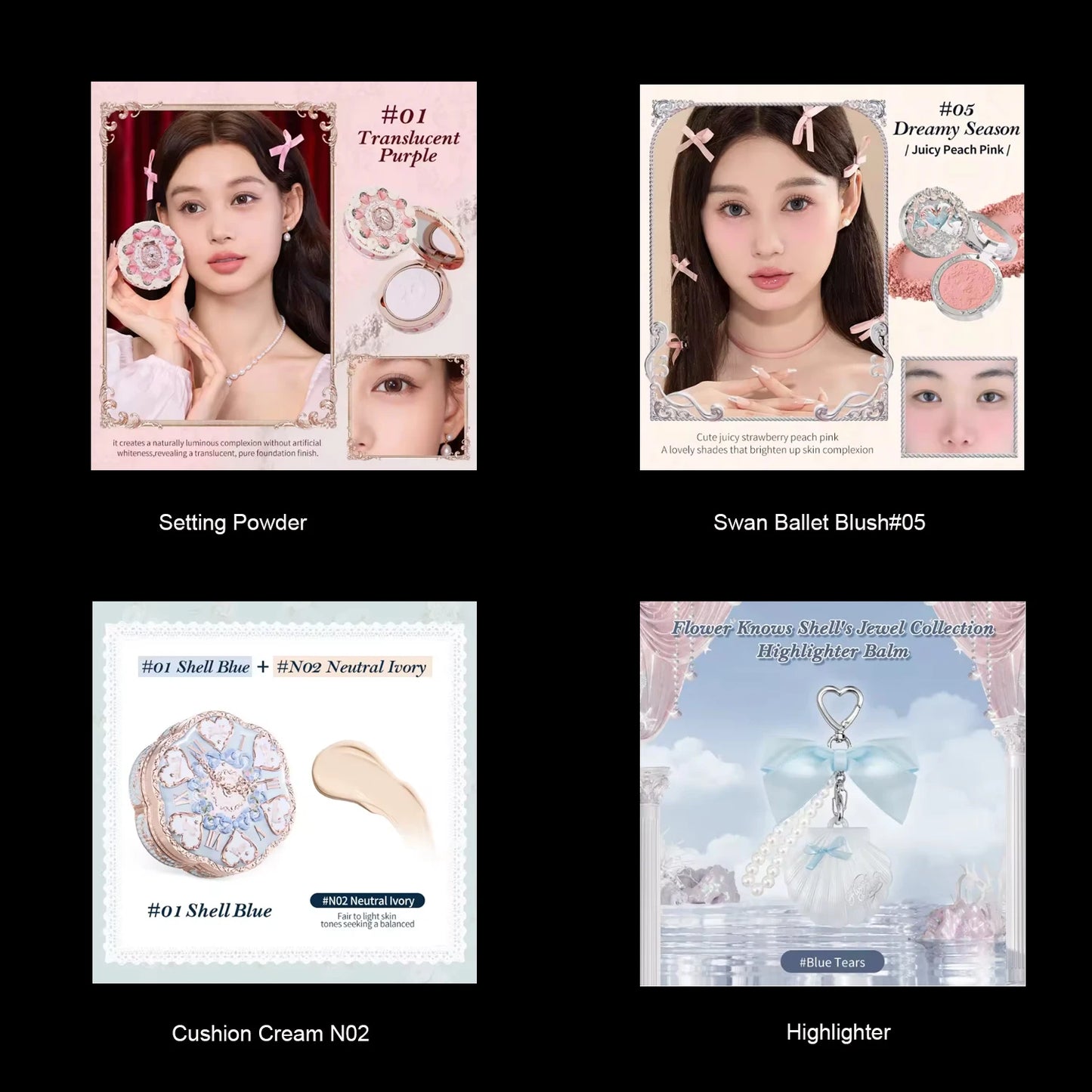 Flower Know Little Angel Collection Makeup Gift Box Eyeshadow Blush Cream Matte Lipstick Highlighter Full Kit All In One