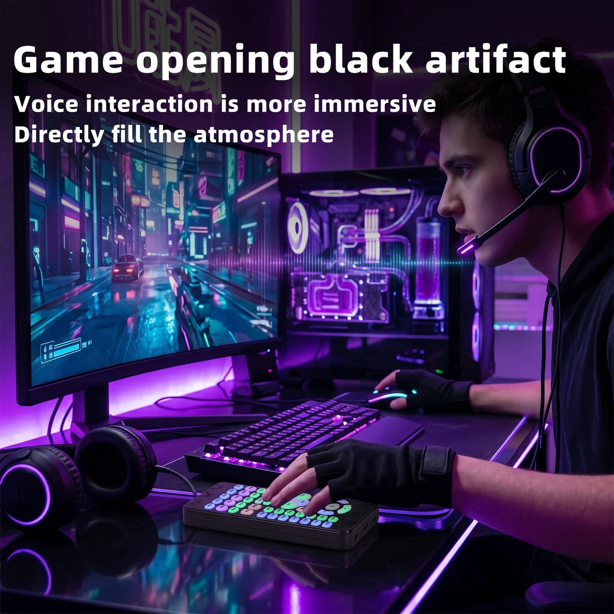 M9 Voice Changer Set Microphone D/A Input Channel K-Songs/Live Streaming/Bel Canto/Voice Changing For Game Anchor Recording