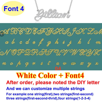 DIY A-Z Letter Name Full Moissanite Diamond Necklace for Women 925 Sterling Silver Plated 18k Gold Women's Moissanite Chain Gift