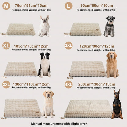 M-4XL Ultra-soft Plush Dog Bed Pet Cat Calming Sleeping Bed Thicker Foam Base Crate Bed Multiple Sizes Option for Dogs