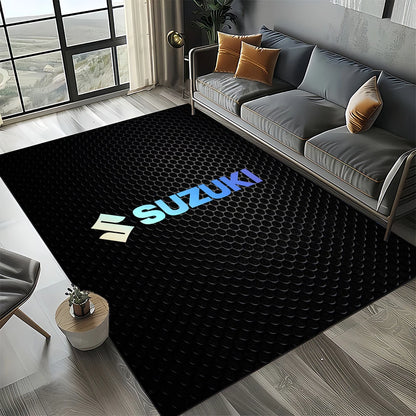 2025 Racing Car S-SUZUKI Logo Motorcycle Carpet Rug for Bedroom Living Room Home Sofa Decoration,kids Play Decor Floor Mat Gift