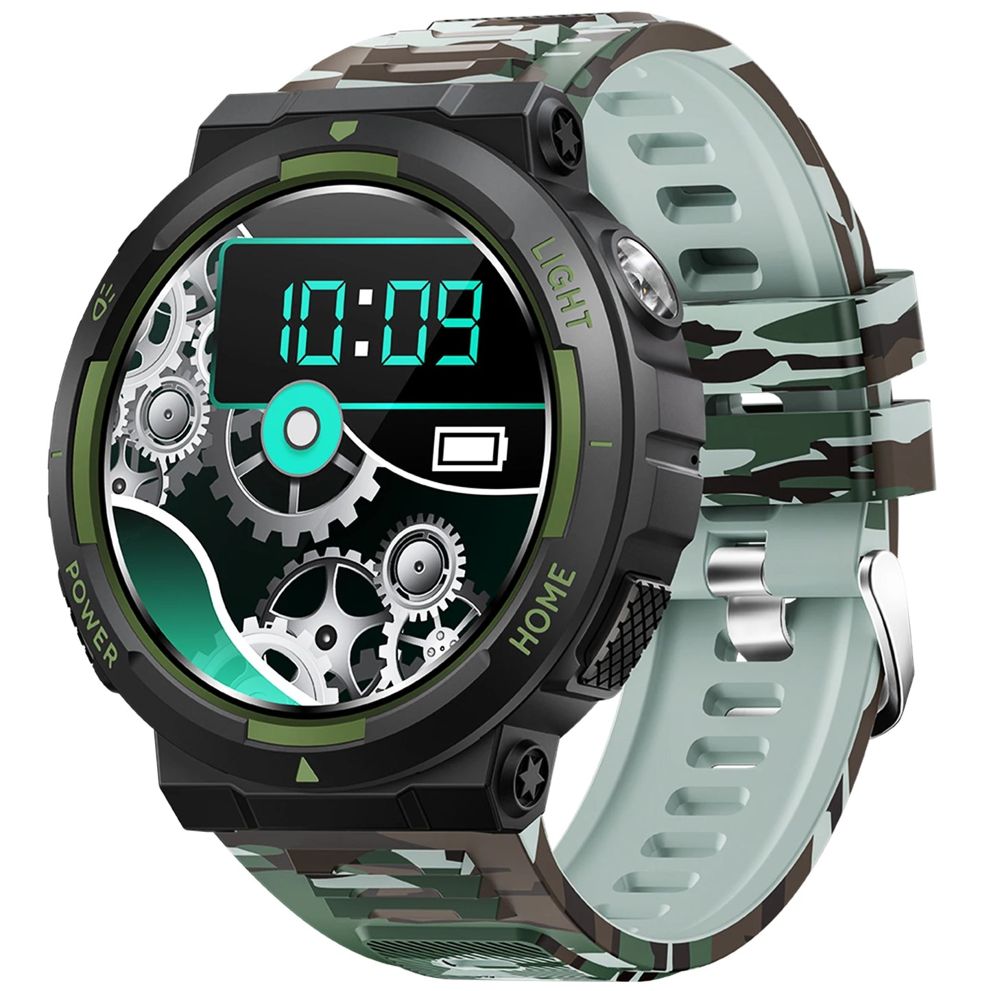 EIGIIS Smart Watches for Men with LED Flashlight 1.53" HD with 100+ Sport Modes Health/Sleep Monitor and 3ATM Waterproof Watche