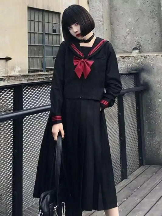 2026 School Girl Embroidery Uniform Long Sleeve Top Japanese Class Sailor School Clothes For Students Anime Cos For Women S-xl