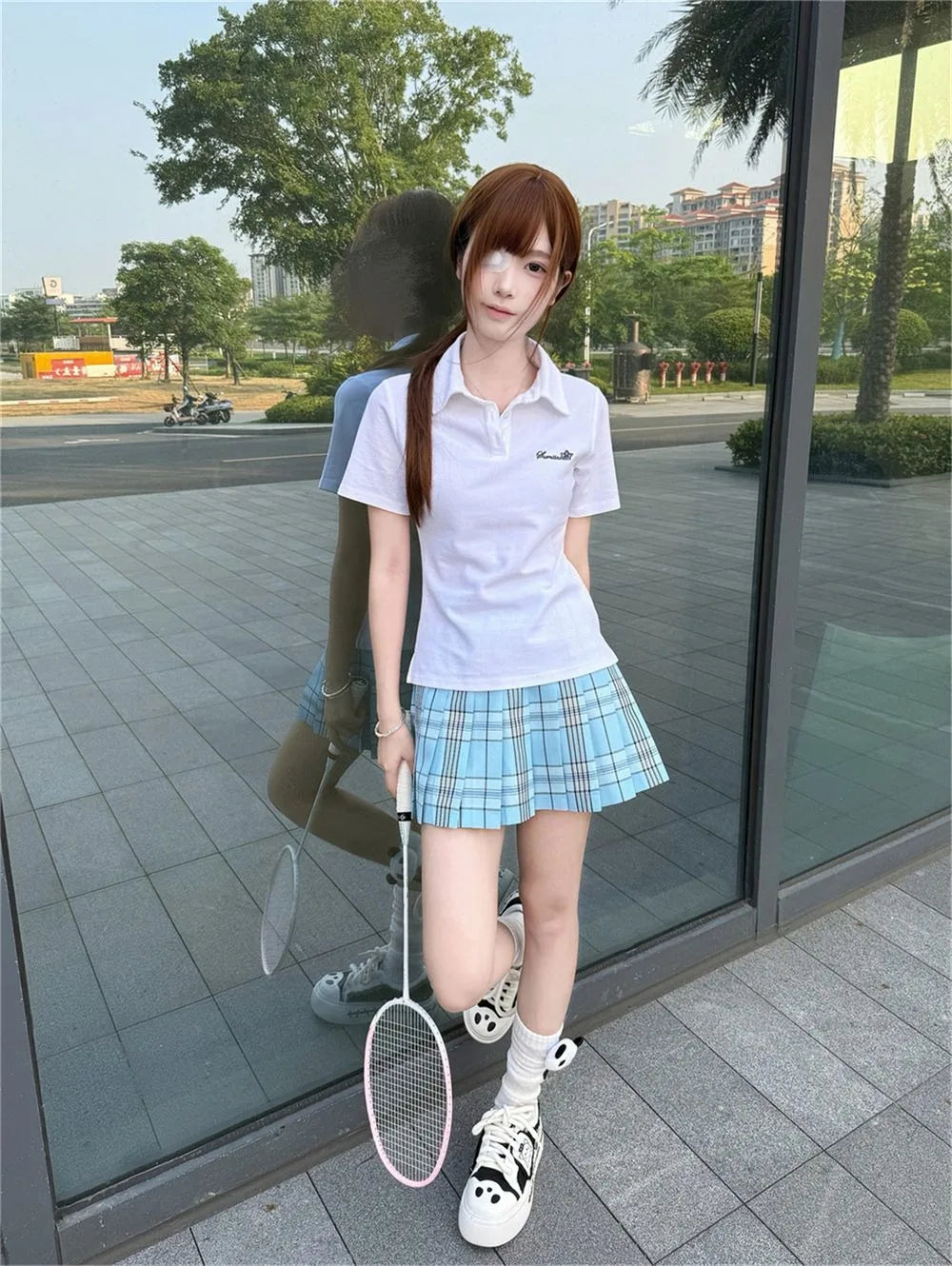Japanese JK Uniform Polo Shirt and Skirt Suit Spring and Summer Wear Genuine All-match College Style Female Cute Lady Quiet