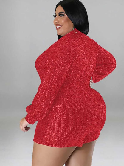 Jumpsuits Women Elegant Luxury Plus Size Party Ladies Long Sleeve Jumpsuit with Sequins 3xl 4xl 5xl Sexy Evening Woman Jumpsuit