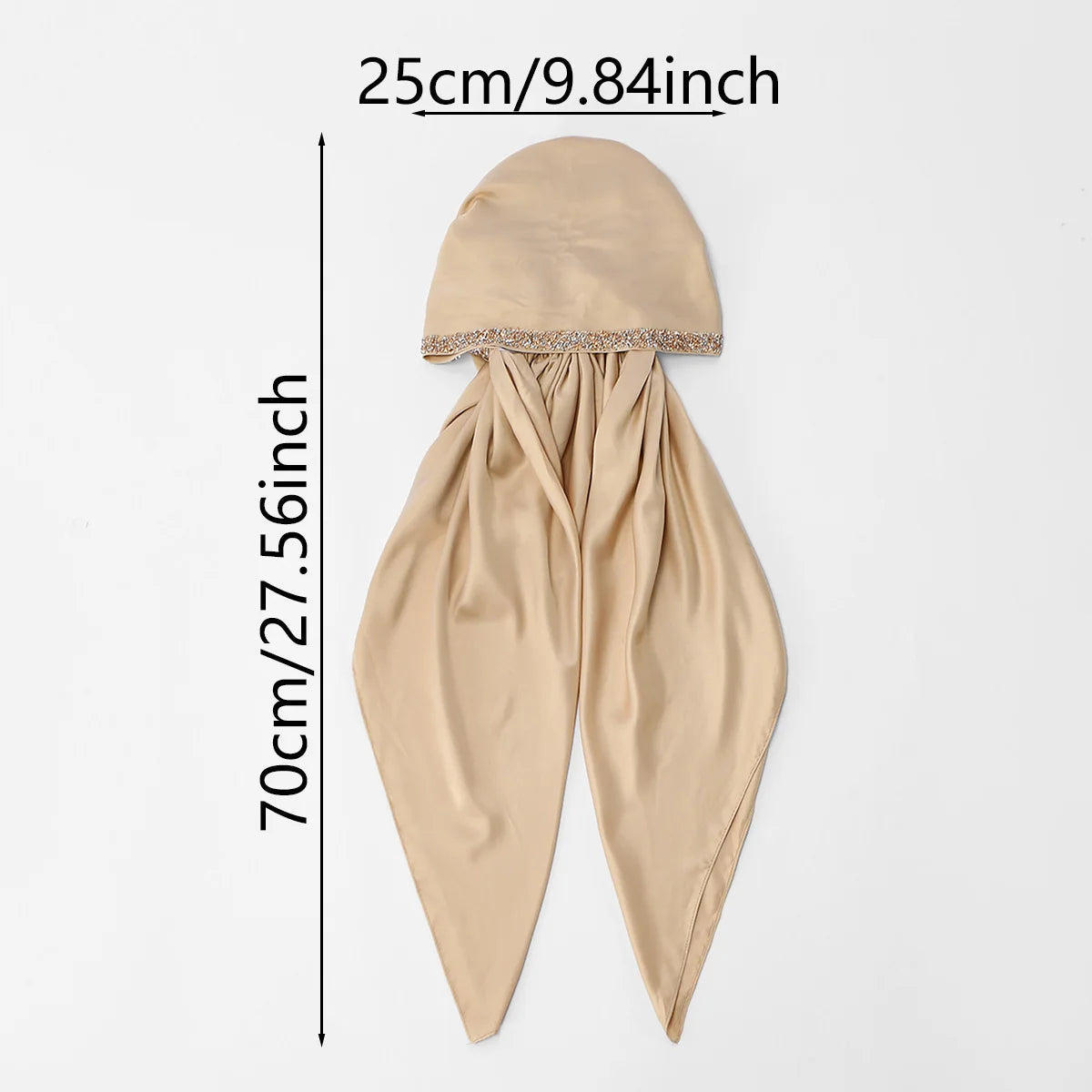 New Muslim Satin Silk Instant Hijabs Scarf Printed Turban Thick Hijab Cap Night Cap Women Ramadan Elastic Satin Hair Bonnet Eid