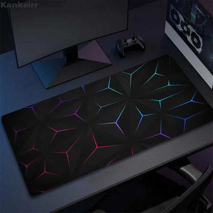 XXL 3D Cool Geometry Mouse Pad Large Computer Rug Office Table Mat 90x40cm Rubber Anti-slip Gaming Keyboard Mousepads Desk Pads