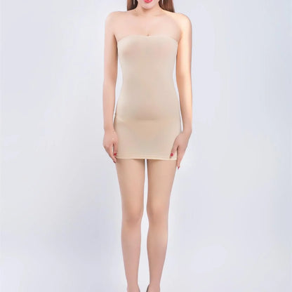 FREEAUCE Off Shoulder Wrap Chest Strapless One-piece Long Dress for Women's Nightclub Bodycon Sexy White Dresses Streetwear