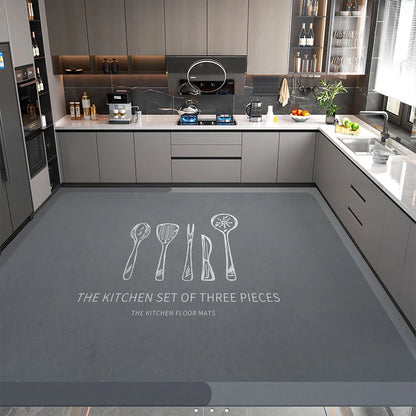 Modern Minimalist Balcony Washable Carpet Large Area Non-slip Floor Mat Anti-oil Anti-fouling Kitchen Rugs Home Pvc Leather Rug