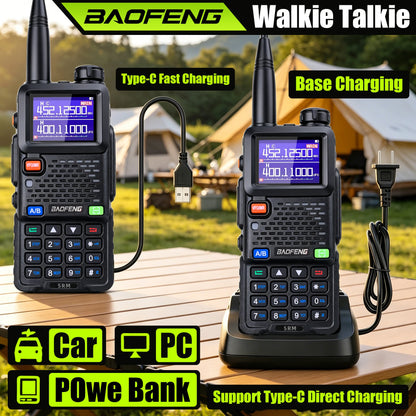 Baofeng UV5RM Walkie-Talkie, New Model, High-Power, Baofeng Radio, Car-Mounted Handheld Transceiver, Perfect for Fleet and Self-