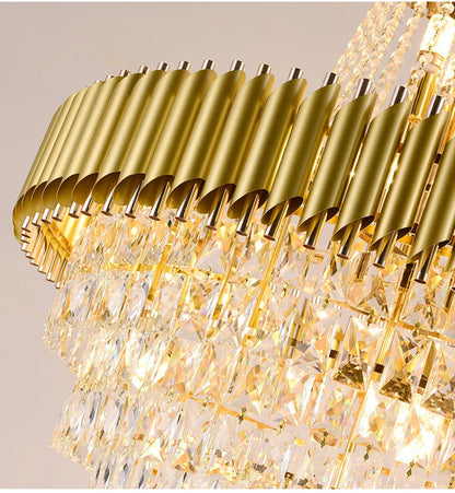 Luxury Crystal Chandeliers Home Villa Duplex  Attic Living Room Lighting Loft Decoration Indoor Pendant Lights Fixtures