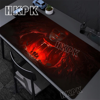 Large Computer Gamer Table Mat Ghost of Tsushima Samurai  Mouse Pad Laptop Desk Mats PC Mousepad Non-slip Rubber keyboard Pads