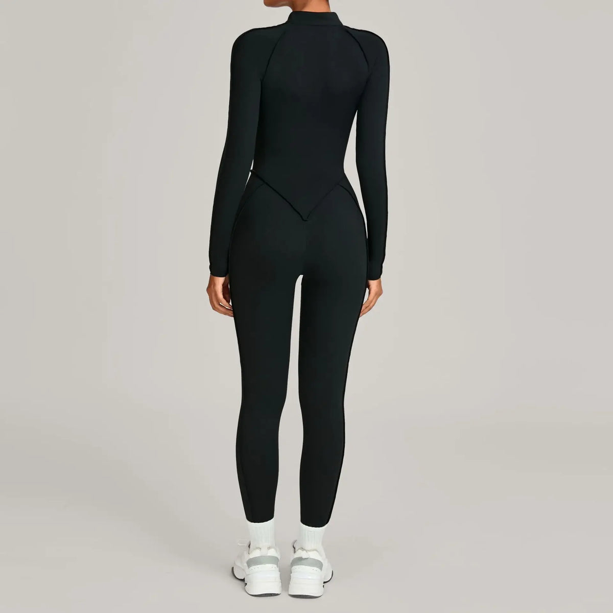 Women's Winter Yoga Jumpsuits Sports Fitness Hip-Lifting Slimming One-piece Zipper Long-Sleeved Outdoor Gym Workout Bodysuits