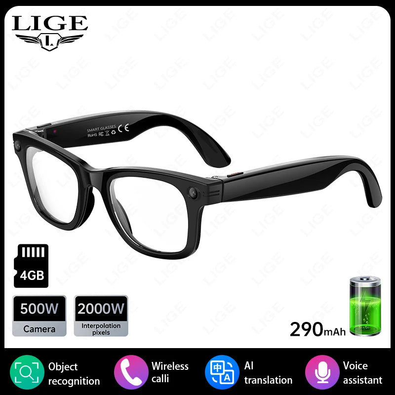 AI Smart Glasses with 8MP Camera Video Recording 100+ Languages Translation Sunglasses Bluetooth Call Music Play Men Women 2026