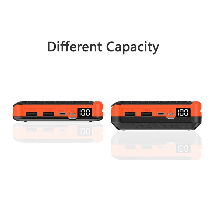 20000mAh Qi Wireless Solar Power Bank Outdoor External Battery Portable Powerbank for iPhone 14 Samsung Xiaomi Huawei Poverbank