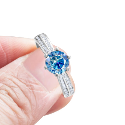 1-3ct Moissanite Wedding Rings Women 925 Sterling Silver Plated 18K White Gold Ring Engagement Promise Band Fine Jewelry Gift