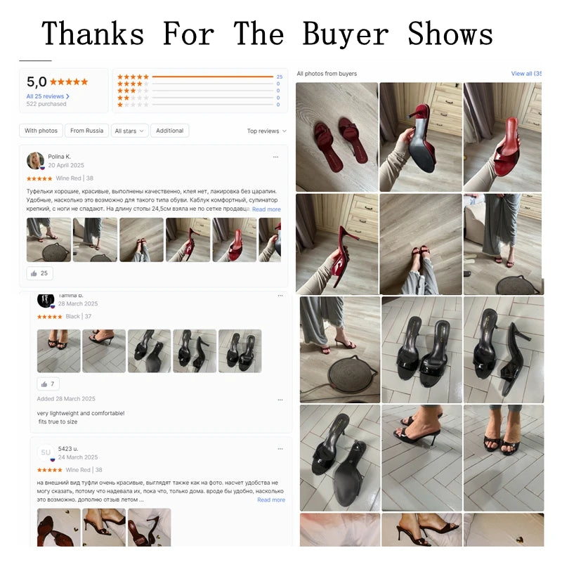 Women Slippers Sandals Fashion Round Open Toe Thin High Heels Mule Slides Summer Party Dress Pumps Shoe Comfortable Sandal Mujer